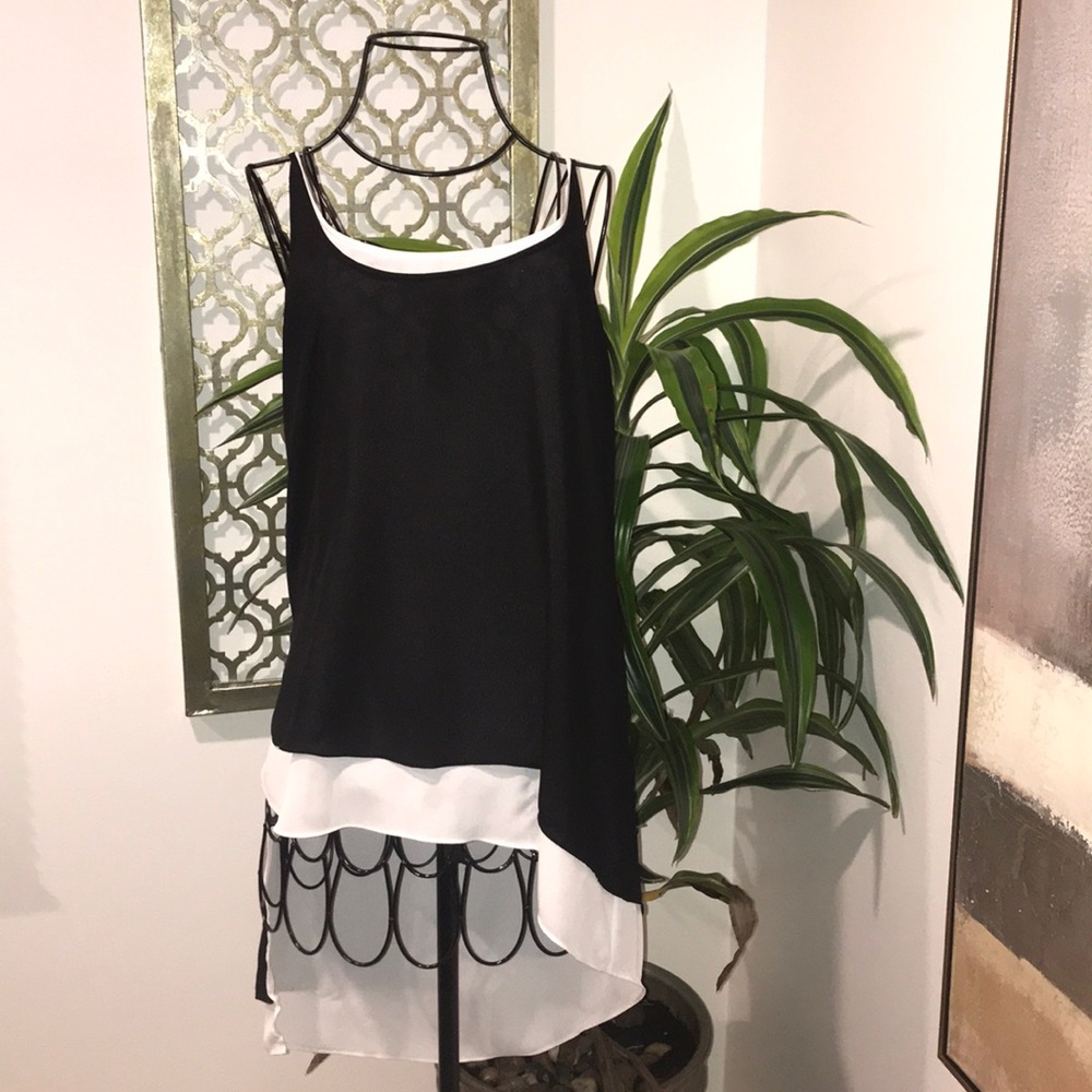BCBG Max Azria Double Layered Sleeveless Blouse